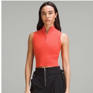 open back half zip sweater